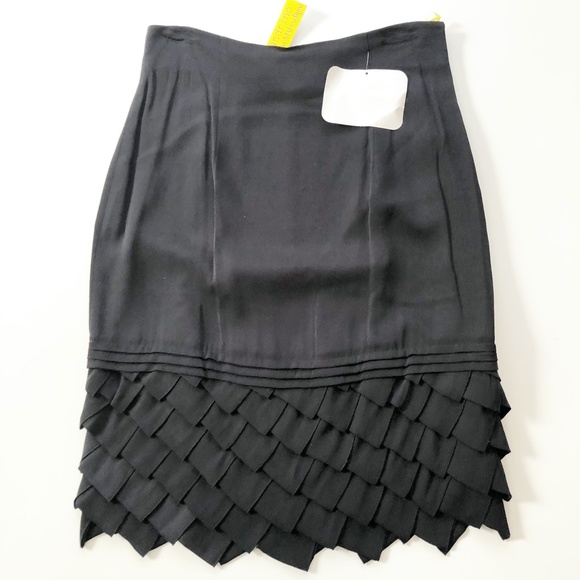 Catherine Malandrino Dresses & Skirts - NWT Catherine Malandrino Silk Tired Skirt 10 Black